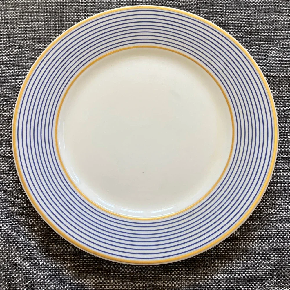 A. Raynaud & Co. Mille Raies Crinoline Blue‎ Limoges, France Salad Plate